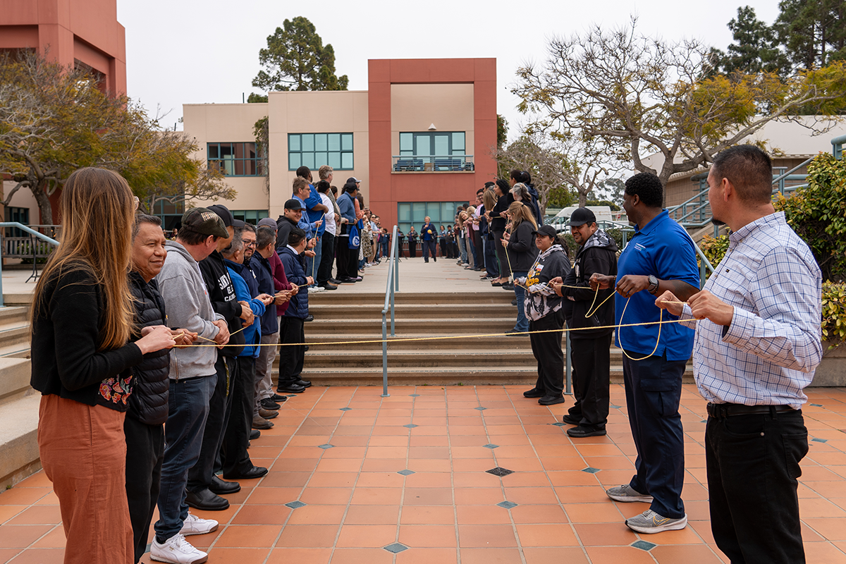 Staff participating in connection exercise