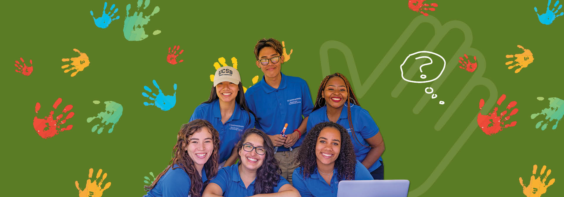New Gauchos and their families receive a warm welcome from our Resident Assistants during move in. Pictured in the top row: Louanne, Beau, Sibongile. Bottom row: Madeleine, Alejandra, Amanda.