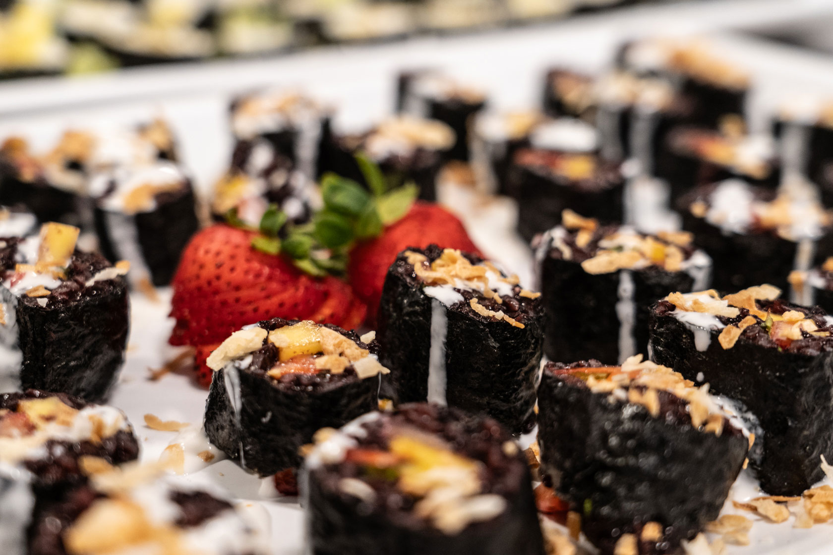 Stylized image of sushi dessert