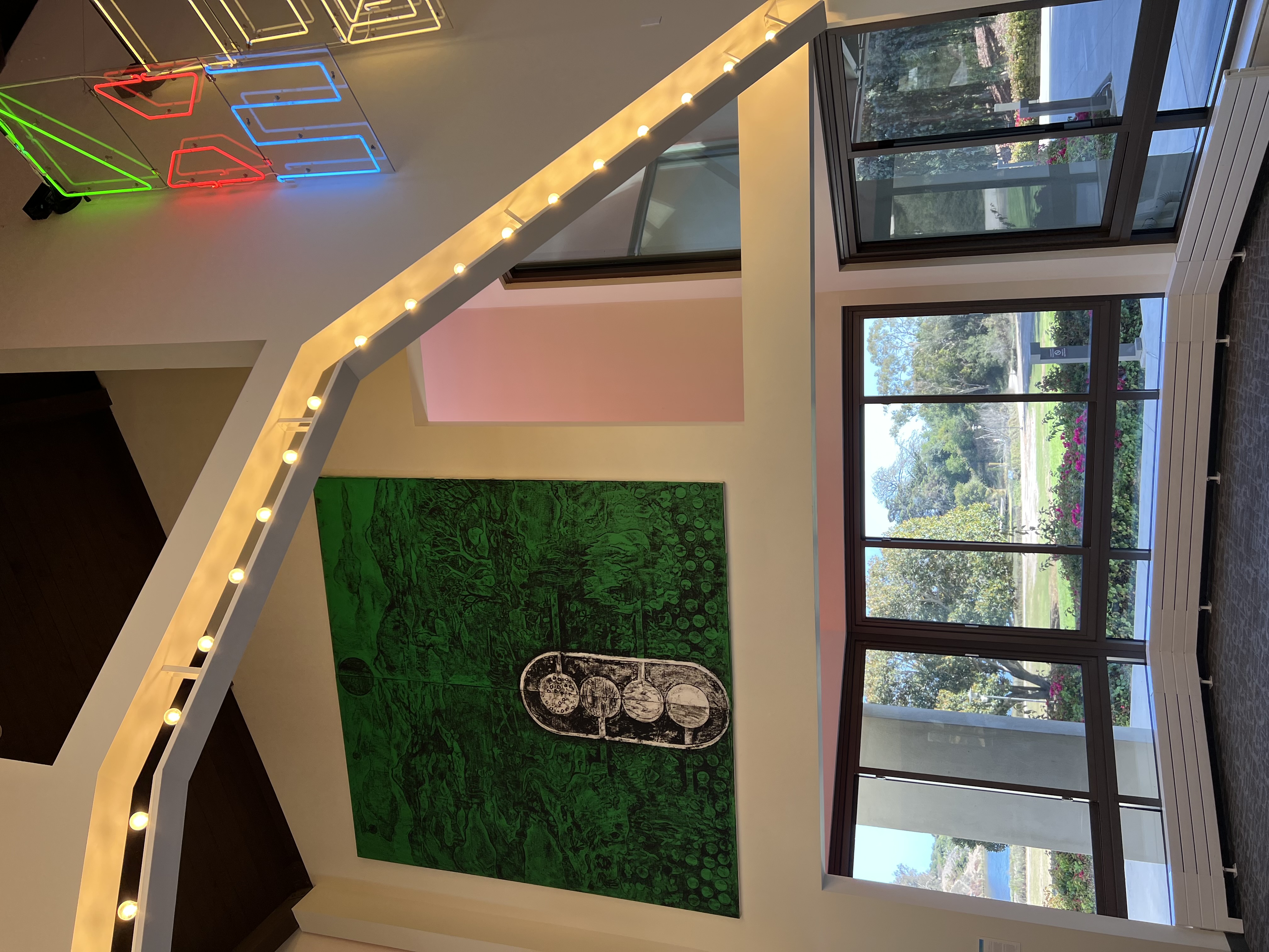 Large artwork installed in the club dining room.