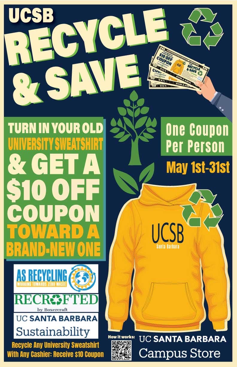 promotion from UCSB campus store for may 2025
