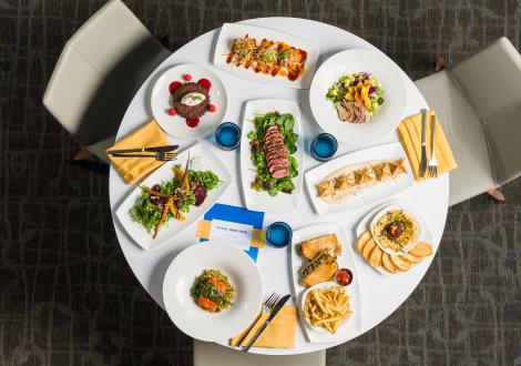 An array of beautiful food offered at The Club & Guest House