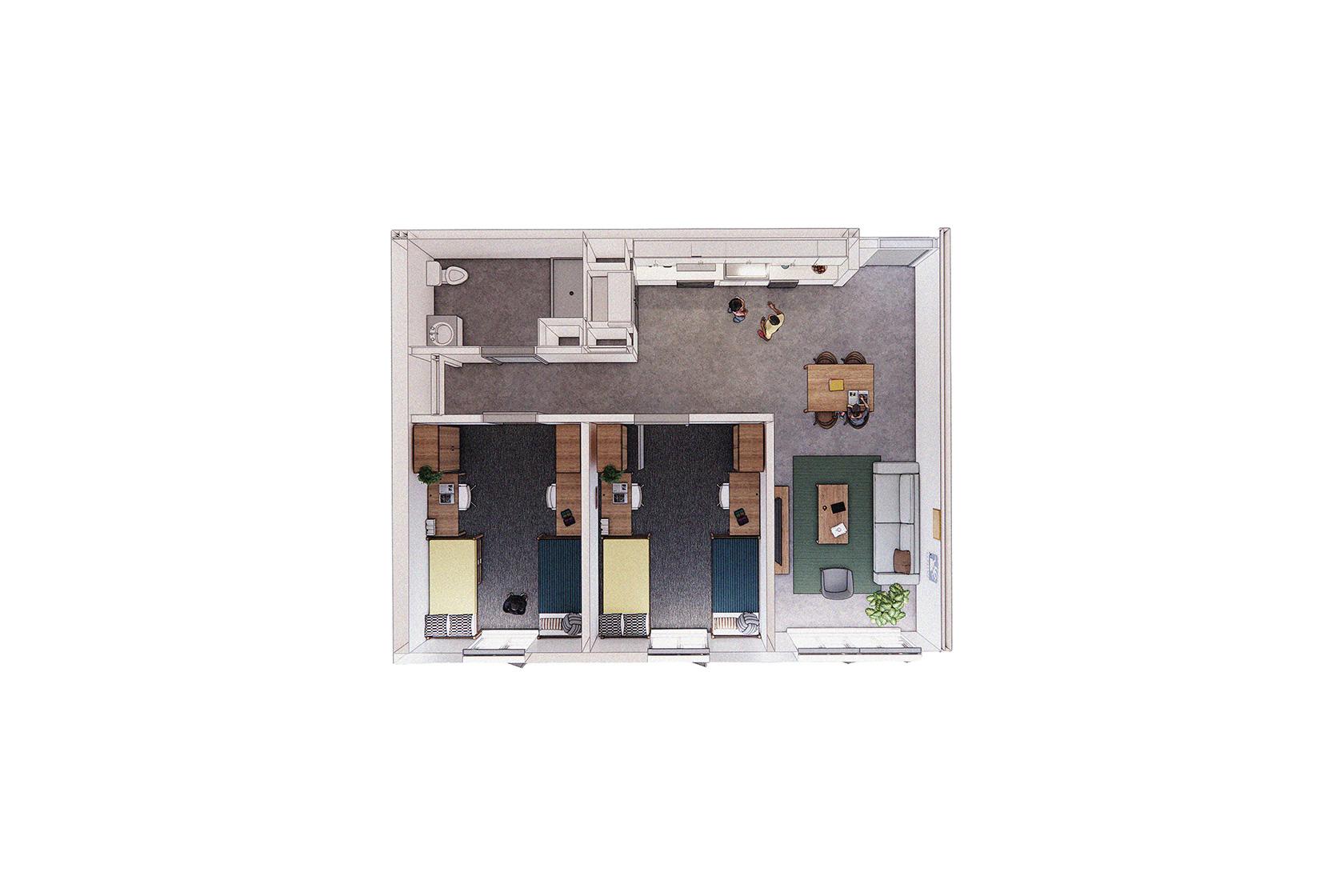 Two bedroom layout