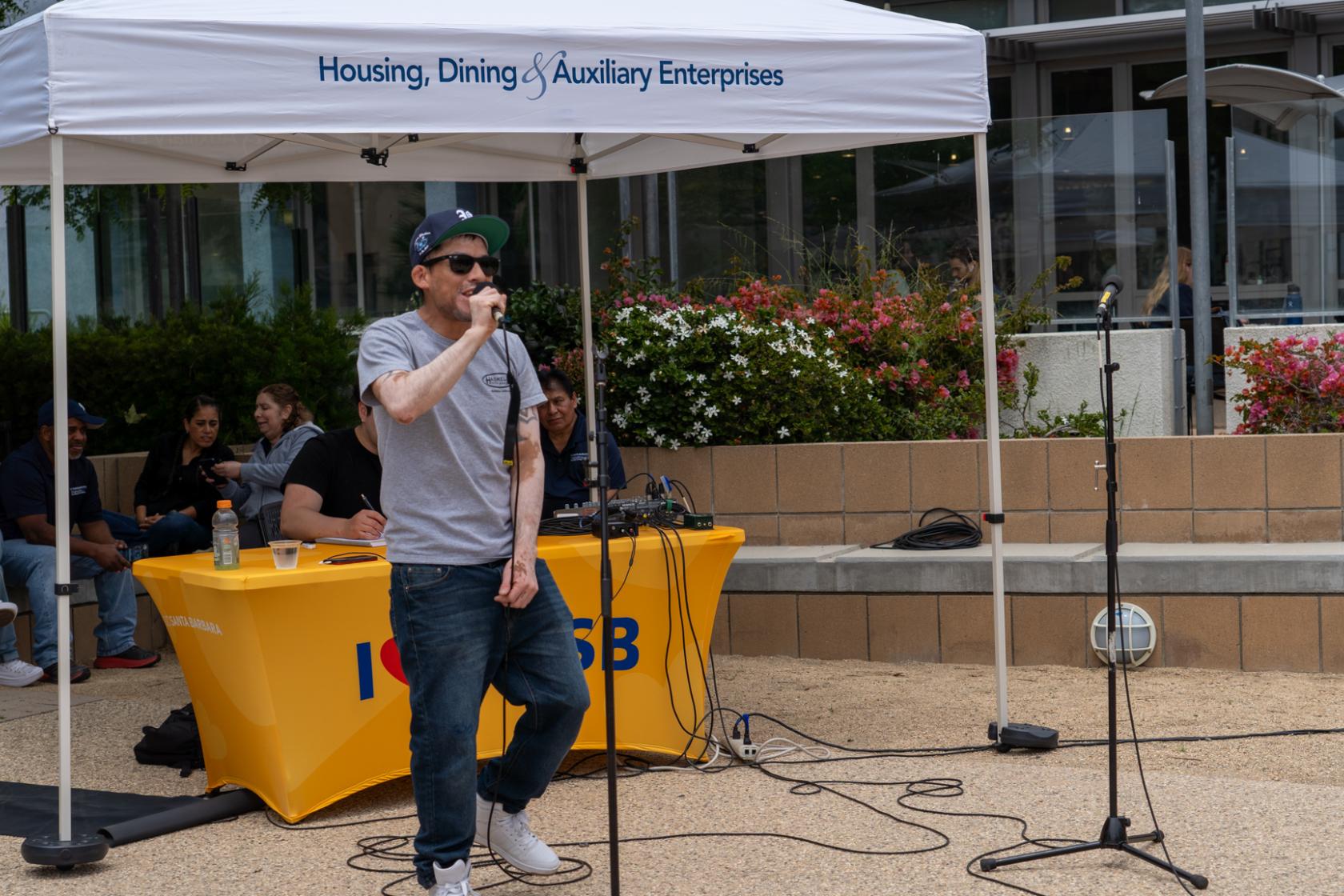 Musical artist performing